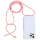 For iPhone 15 Pro Transparent Acrylic Airbag Shockproof Phone Protective Case with Lanyard(Pink) - 1