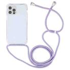 For iPhone 15 Pro Transparent Acrylic Airbag Shockproof Phone Protective Case with Lanyard(Purple Blue Apricot) - 2