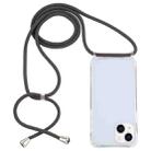 For iPhone 15 Plus Transparent Acrylic Airbag Shockproof Phone Protective Case with Lanyard(Dark Grey) - 1