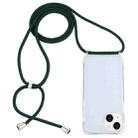 For iPhone 15 Plus Transparent Acrylic Airbag Shockproof Phone Protective Case with Lanyard(Dark Green) - 1