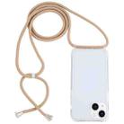 For iPhone 15 Plus Transparent Acrylic Airbag Shockproof Phone Protective Case with Lanyard(Camel) - 1