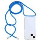 For iPhone 15 Plus Transparent Acrylic Airbag Shockproof Phone Protective Case with Lanyard(Blue) - 1