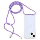 For iPhone 15 Plus Transparent Acrylic Airbag Shockproof Phone Protective Case with Lanyard(Purple Rainbow) - 1