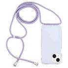 For iPhone 15 Transparent Acrylic Airbag Shockproof Phone Protective Case with Lanyard(Purple Blue Apricot) - 1