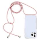 For iPhone 16 Pro Max Transparent Acrylic Airbag Shockproof Phone Protective Case with Lanyard(Rose Gold) - 1