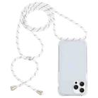 For iPhone 16 Pro Max Transparent Acrylic Airbag Shockproof Phone Protective Case with Lanyard(White Grey Fine Lines) - 1