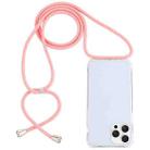 For iPhone 16 Pro Max Transparent Acrylic Airbag Shockproof Phone Protective Case with Lanyard(Pink) - 1