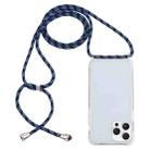 For iPhone 16 Pro Max Transparent Acrylic Airbag Shockproof Phone Protective Case with Lanyard(Gradient Blue) - 1