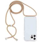 For iPhone 16 Pro Transparent Acrylic Airbag Shockproof Phone Protective Case with Lanyard(Camel) - 1