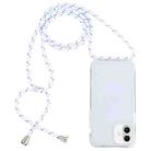 For iPhone 16 Plus Transparent Acrylic Airbag Shockproof Phone Protective Case with Lanyard(White Grey Rough Grain) - 1