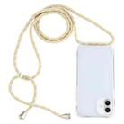 For iPhone 16 Plus Transparent Acrylic Airbag Shockproof Phone Protective Case with Lanyard(Yellow Pink Grey) - 1