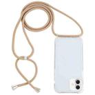 For iPhone 16 Plus Transparent Acrylic Airbag Shockproof Phone Protective Case with Lanyard(Camel) - 1