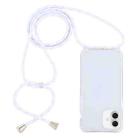 For iPhone 16 Plus Transparent Acrylic Airbag Shockproof Phone Protective Case with Lanyard(White Gold) - 1