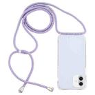 For iPhone 16 Plus Transparent Acrylic Airbag Shockproof Phone Protective Case with Lanyard(Purple Blue Apricot) - 1