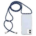 For iPhone 16 Plus Transparent Acrylic Airbag Shockproof Phone Protective Case with Lanyard(Gradient Blue) - 1