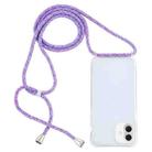 For iPhone 16 Plus Transparent Acrylic Airbag Shockproof Phone Protective Case with Lanyard(Purple Rainbow) - 1