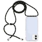 For iPhone 16 Transparent Acrylic Airbag Shockproof Phone Protective Case with Lanyard(Black Gold) - 1