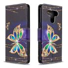 For LG K51 Colored Drawing Pattern Horizontal Flip Leather Case with Holder & Card Slots & Wallet(Big Butterfly) - 1