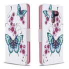 For LG K51 Colored Drawing Pattern Horizontal Flip Leather Case with Holder & Card Slots & Wallet(Peach Blossom and Butterfly) - 1