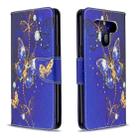 For LG K51 Colored Drawing Pattern Horizontal Flip Leather Case with Holder & Card Slots & Wallet(Purple Butterfly) - 1