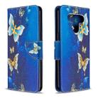 For LG K51 Colored Drawing Pattern Horizontal Flip Leather Case with Holder & Card Slots & Wallet(Gold Butterfly) - 1