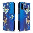 For Huawei P Smart (2020) Colored Drawing Pattern Horizontal Flip Leather Case with Holder & Card Slots & Wallet(Gold Butterfly) - 1