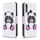 For Huawei Y6P Colored Drawing Pattern Horizontal Flip Leather Case with Holder & Card Slots & Wallet(Panda) - 1