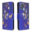 For Huawei Honor 9A Colored Drawing Pattern Horizontal Flip Leather Case with Holder & Card Slots & Wallet(Purple Butterfly) - 1