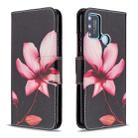 For Huawei Honor 9A Colored Drawing Pattern Horizontal Flip Leather Case with Holder & Card Slots & Wallet(Lotus) - 1