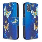 For Huawei Honor 9A Colored Drawing Pattern Horizontal Flip Leather Case with Holder & Card Slots & Wallet(Gold Butterfly) - 1