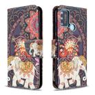 For Huawei Honor 9A Colored Drawing Pattern Horizontal Flip Leather Case with Holder & Card Slots & Wallet(Flowers and Elephant) - 1