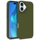 For iPhone 16 Plus Starry Series Shockproof Straw Material + TPU Protective Case(Army Green) - 1