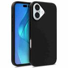 For iPhone 16 Plus Starry Series Shockproof Straw Material + TPU Protective Case(Black) - 1