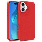 For iPhone 16 Starry Series Shockproof Straw Material + TPU Protective Case(Red) - 1