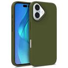For iPhone 16 Starry Series Shockproof Straw Material + TPU Protective Case(Army Green) - 1