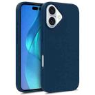 For iPhone 16 Starry Series Shockproof Straw Material + TPU Protective Case(Blue) - 1