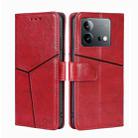 For vivo iQOO Neo 8 5G / 8 Pro 5G Geometric Stitching Leather Phone Case(Red) - 1