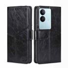 For vivo S17 5G / S17 Pro 5G Geometric Stitching Leather Phone Case(Black) - 1