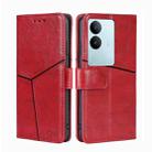 For vivo S17 5G / S17 Pro 5G Geometric Stitching Leather Phone Case(Red) - 1