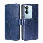 For vivo S17 5G / S17 Pro 5G Geometric Stitching Leather Phone Case(Blue) - 1