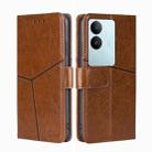 For vivo S17 5G / S17 Pro 5G Geometric Stitching Leather Phone Case(Light Brown) - 1
