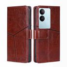 For vivo S17 5G / S17 Pro 5G Geometric Stitching Leather Phone Case(Dark Brown) - 1