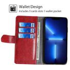 For vivo Y03 4G Geometric Stitching Leather Phone Case(Red) - 2