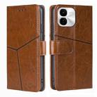 For vivo iQOO Z9x 5G Geometric Stitching Leather Phone Case(Light Brown) - 1