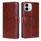 For vivo iQOO Z9x 5G Geometric Stitching Leather Phone Case(Dark Brown) - 1