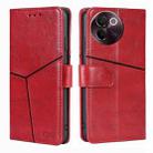 For vivo V30e 5G Global Geometric Stitching Leather Phone Case(Red) - 1