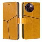 For vivo V30e 5G Global Geometric Stitching Leather Phone Case(Yellow) - 1