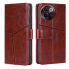 For vivo V30e 5G Global Geometric Stitching Leather Phone Case(Dark Brown) - 1