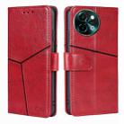 For vivo Y38 5G / T3x Global Geometric Stitching Leather Phone Case(Red) - 1