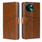 For vivo Y38 5G / T3x Global Geometric Stitching Leather Phone Case(Light Brown) - 1